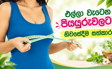 එල්ලා වැටෙන පියයුරුවලට නිවසේදීම සත්කාර