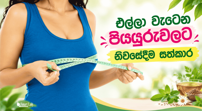 එල්ලා වැටෙන පියයුරුවලට නිවසේදීම සත්කාර