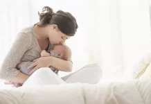 New born child with mother