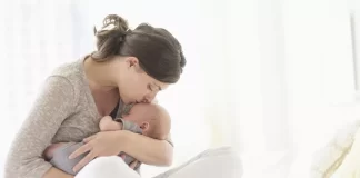 New born child with mother