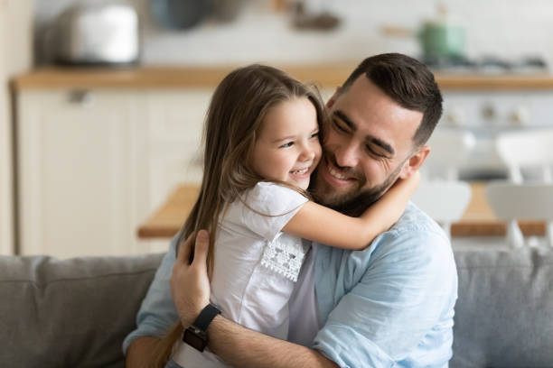 Father and little daughter