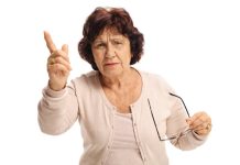 Angry elderly woman