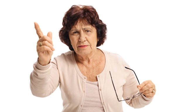 Angry elderly woman