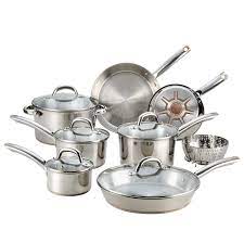 Amazon.com: T-fal Ultimate Stainless Steel and Copper Cookware Set 13 PIece Induction Pots and Pans, Dishwasher Safe Silver: Home & Kitchen