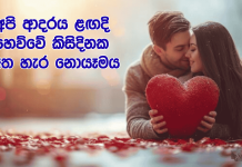 අපි ආදරෙ ළඟදි හෙව්වේ කිසිදිනක අත හැර නොයෑමය