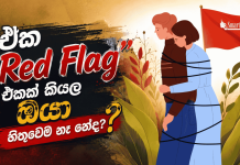 ඒක Red Flag එකක් කියල ඔයා හිතුවෙම නෑ නේද?