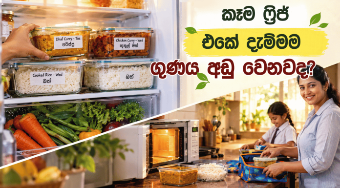 කෑම ෆ්රිජ් එකේ දැම්මම ගුණය අඩු වෙනවද?